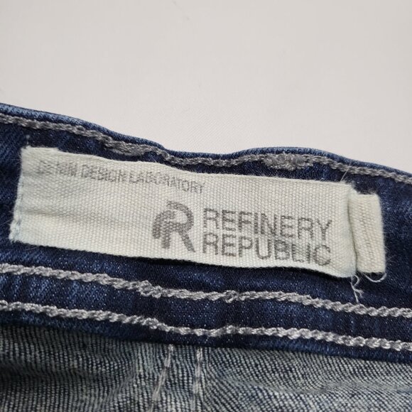 Refinery Republic Mens Jeans 34 X 30 Straight Leg Stretch Distressed Blue - Picture 4 of 16